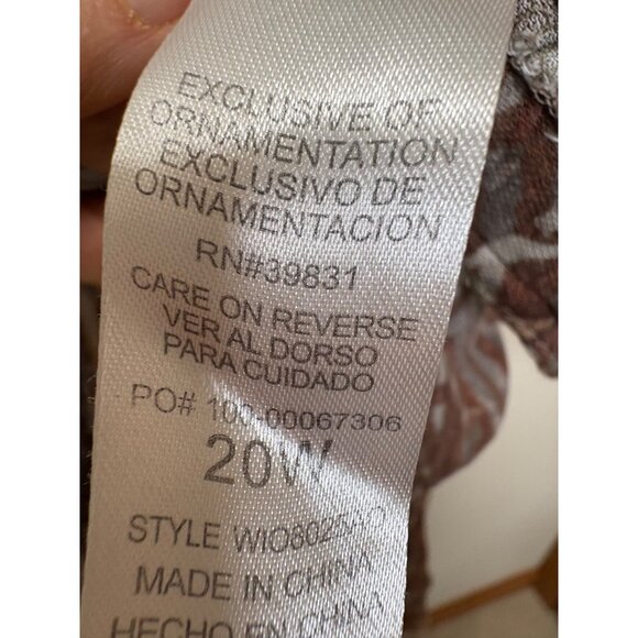 Democracy Plus Sz 20W Brown Rayon WideLeg Crop Pants Halloween Costume Grunge - Picture 7 of 12